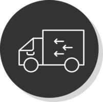 Delivery Line Grey Circle Icon vector