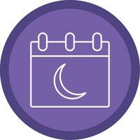 Luna calendario línea multi circulo icono vector