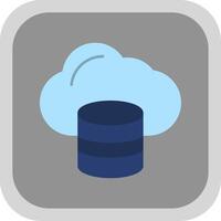 Cloud Data Flat Round Corner Icon vector