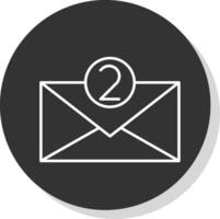 Email Line Grey Circle Icon vector