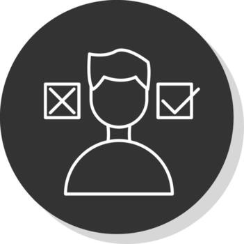 Decision Making Line Grey Circle Icon vector