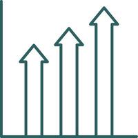 Trend Line Gradient Round Corner Icon vector