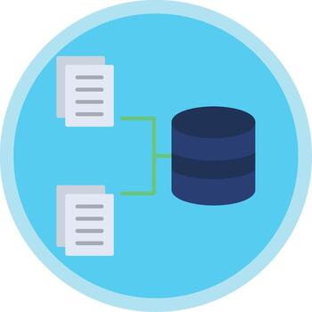 Data Collection Flat Multi Circle Icon vector