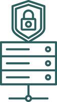 Data Protection Line Gradient Round Corner Icon vector