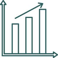 Bar Chart Line Gradient Round Corner Icon vector