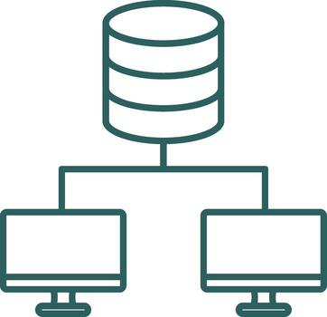 Data Center Line Gradient Round Corner Icon vector