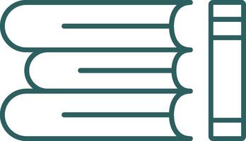 Book Stack Line Gradient Round Corner Icon vector