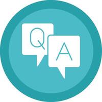 Question And Answer Glyph Multi Circle Icon vector