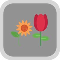 Botanical Flat Round Corner Icon vector