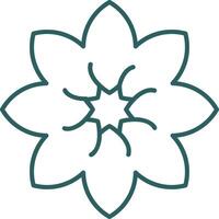 Amaryllis Line Gradient Round Corner Icon vector