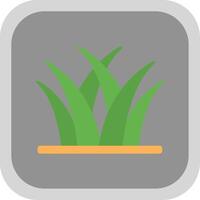 Grass Flat Round Corner Icon vector