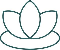 Lotus Line Gradient Round Corner Icon vector