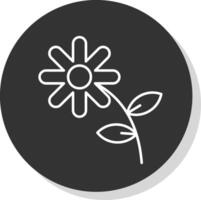 Asteraceae Line Grey Circle Icon vector