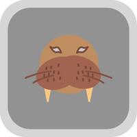 Walrus Flat Round Corner Icon vector