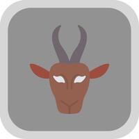 Gazelle Flat Round Corner Icon vector