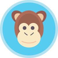 Monkey Flat Multi Circle Icon vector