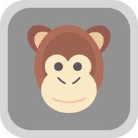 Monkey Flat Round Corner Icon vector