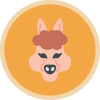 alpaca plano multi circulo icono vector