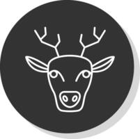 Deer Line Grey Circle Icon vector