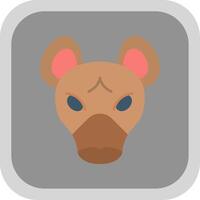 Hyena Flat Round Corner Icon vector