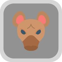 Hyena Flat Round Corner Icon vector