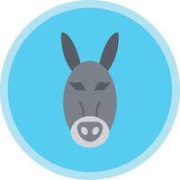 Donkey Flat Multi Circle Icon vector