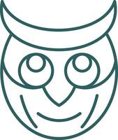 Owl Line Gradient Round Corner Icon vector