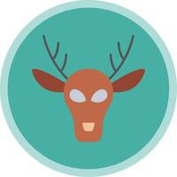 Deer Flat Multi Circle Icon vector