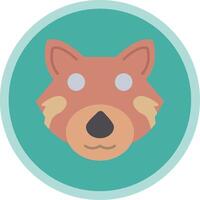 Red Panda Flat Multi Circle Icon vector