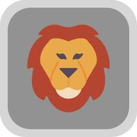 Lion Flat Round Corner Icon vector