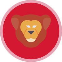 Lioness Flat Multi Circle Icon vector