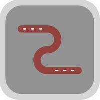 Earthworm Flat Round Corner Icon vector