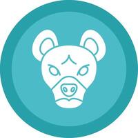 Hyena Glyph Multi Circle Icon vector