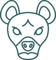 Hyena Line Gradient Round Corner Icon vector