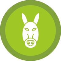 Donkey Glyph Multi Circle Icon vector