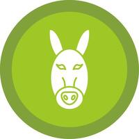 Donkey Glyph Multi Circle Icon vector