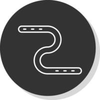 Earthworm Line Grey Circle Icon vector