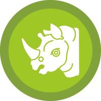 Rhinoceros Glyph Multi Circle Icon vector