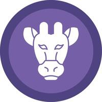 Giraffe Glyph Multi Circle Icon vector