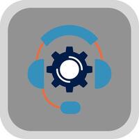 Technical Support Flat Round Corner Icon vector