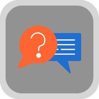 Question Flat Round Corner Icon vector