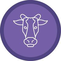 Cow Line Multi Circle Icon vector