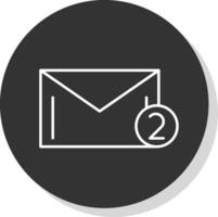 Message Received Line Grey Circle Icon vector