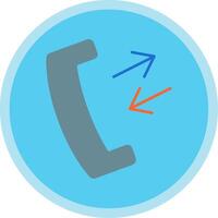 Phone Receiver Flat Multi Circle Icon vector