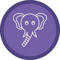 elefante línea multi circulo icono vector