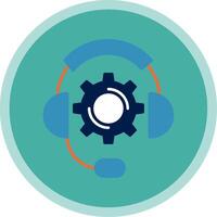 Technical Support Flat Multi Circle Icon vector