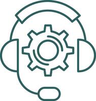 Technical Support Line Gradient Round Corner Icon vector