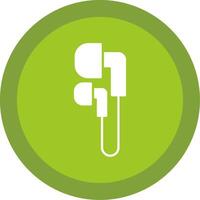 Earphones Glyph Multi Circle Icon vector