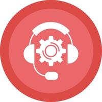 Technical Support Glyph Multi Circle Icon vector