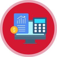 Accountant Flat Multi Circle Icon vector